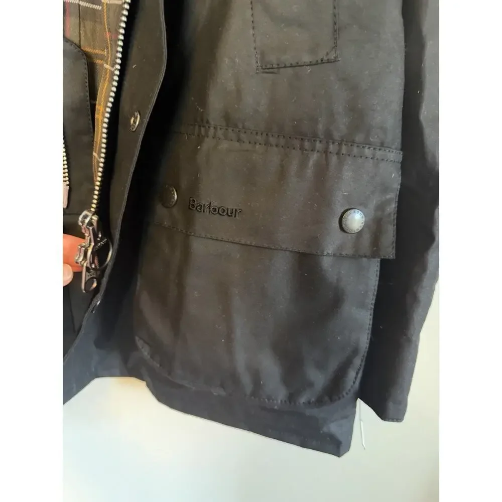 BARBOUR ASHBY WAX JACKET Black Men's Size Large NWT $400